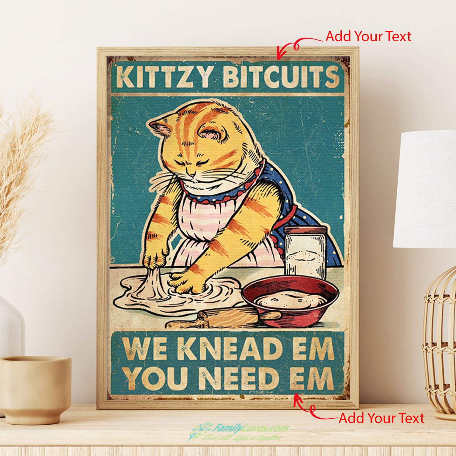 Kittzy Bitcuits We Knead Em You Need Em Framed Canvas Wall Art Poster Wall All Size 1