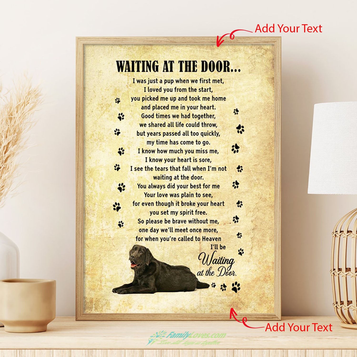 Labrador Retriever Waiting At The Door Ill Be Waiting At The Door Canvas Holder Poster 24X36 All Size 1