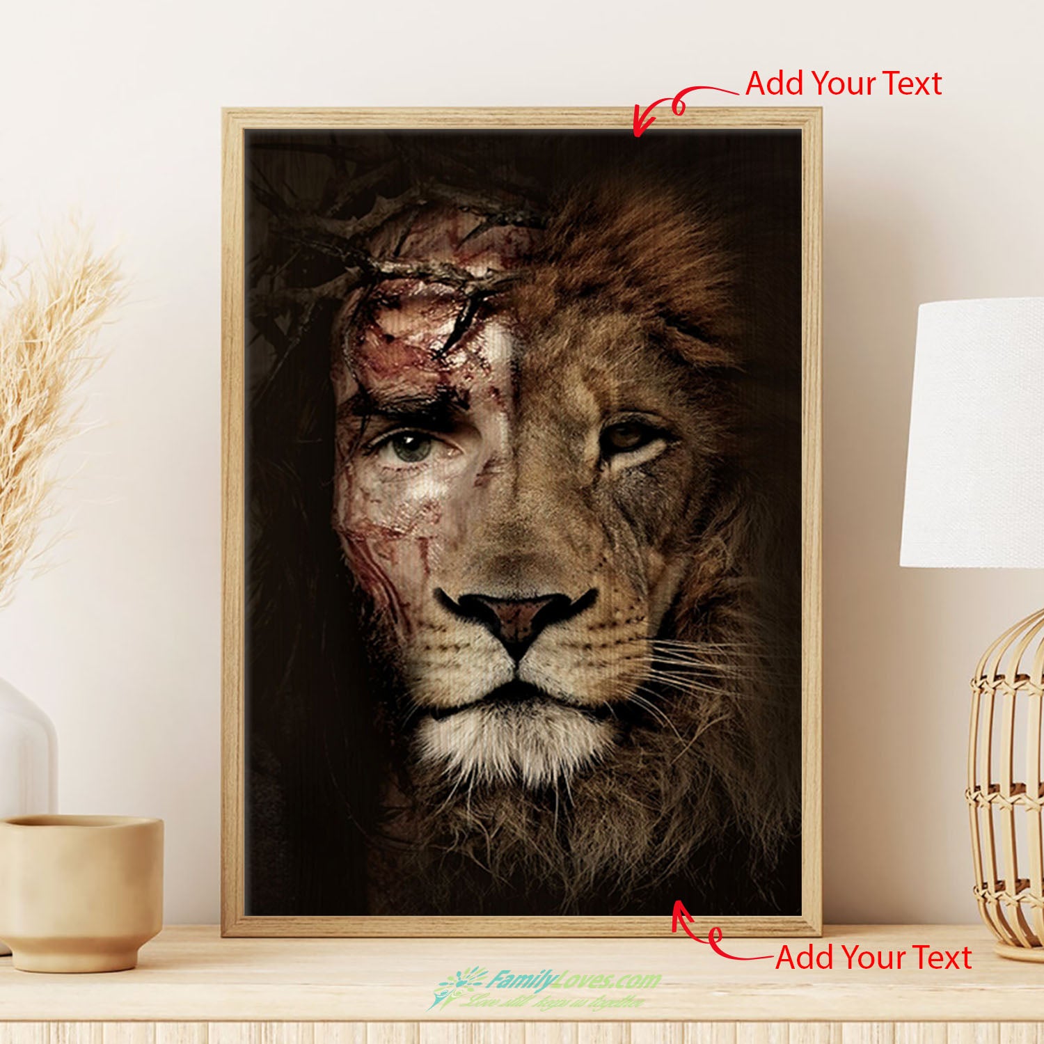 Lion And Human Eyes Canvas Frames 16X20 Black Poster Board All Size 1