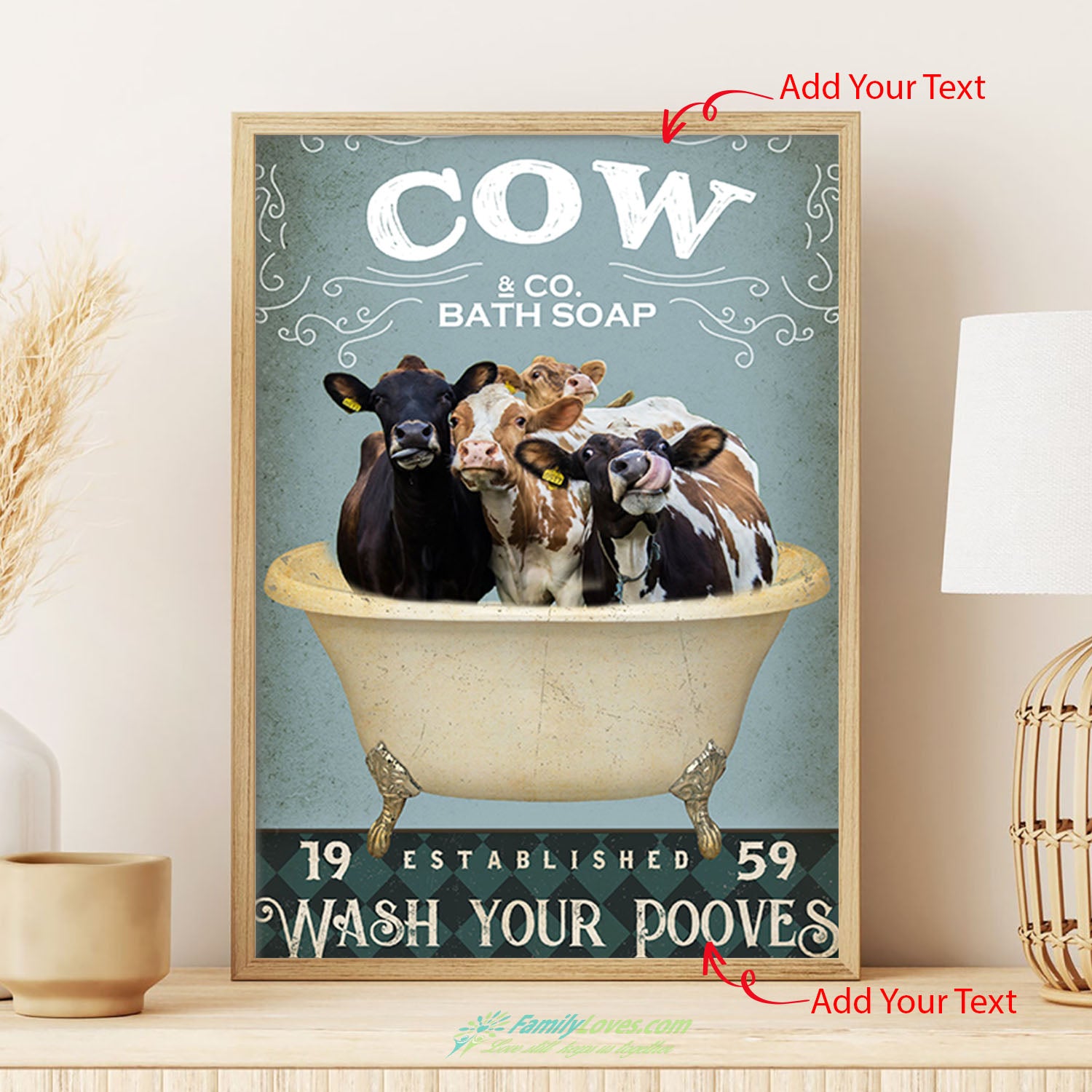 Merchansite Cow Bath Soap Wash Established Your Hooves Poste Wall Canvas Art Poster Of A Window All Size 1