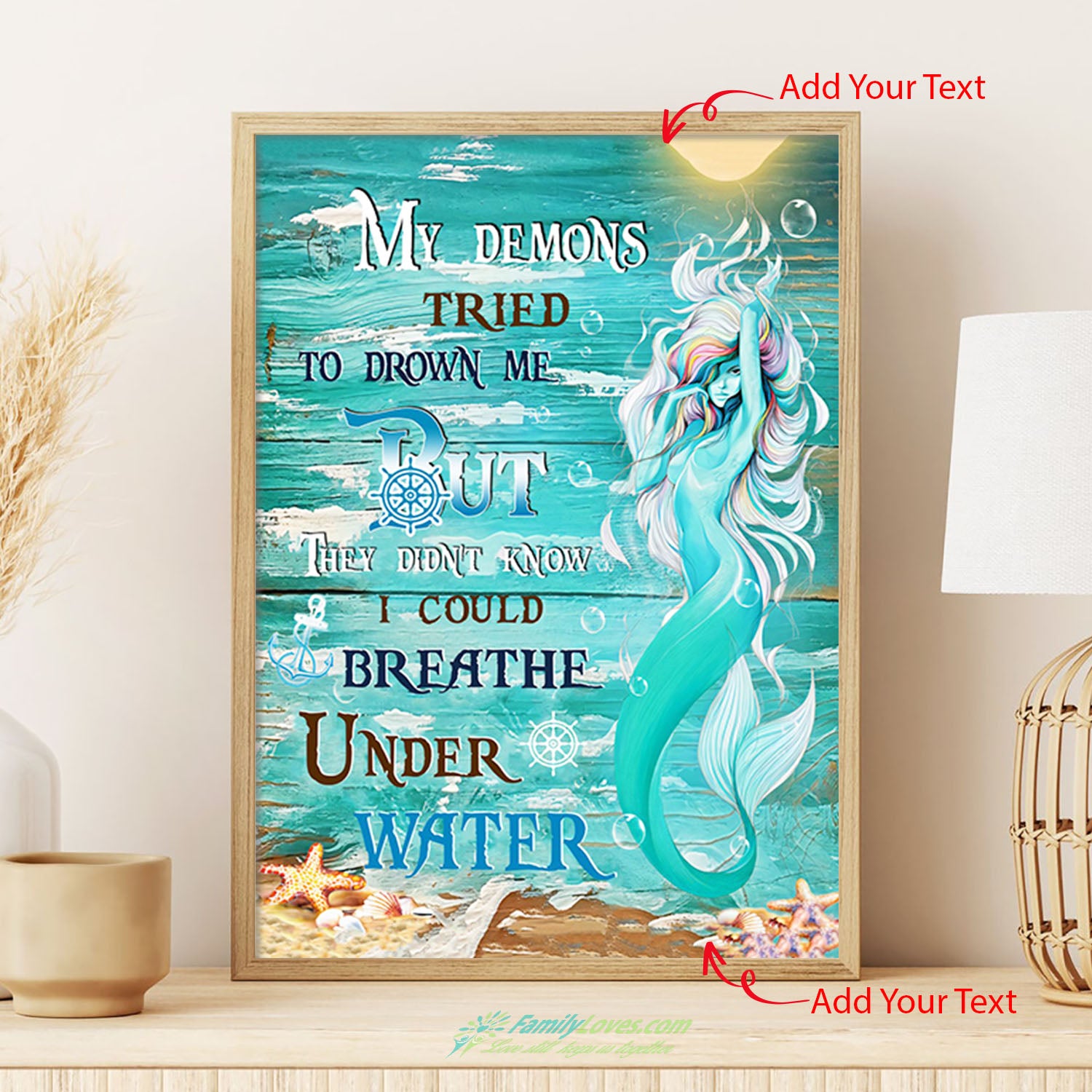 My Demons Try To Drown Me Wall Art Anniversary Birthday Christmas Housewarming Gift Home Decor Canvas Large Poster Board All Size 1