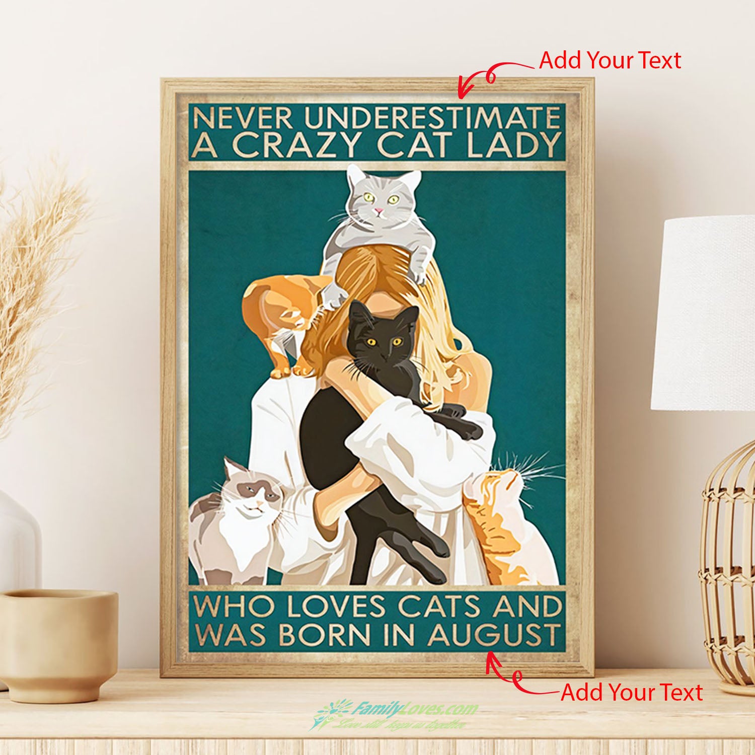 Never Underestimate A Crazy Cat Lady Frame For Canvas 16X20 Poster Printer All Size 1