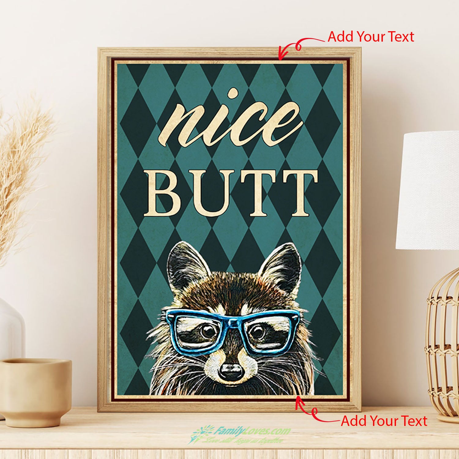 Nice Butt Raccoon Cavas Canvas Holder Poster 12X18 All Size 1