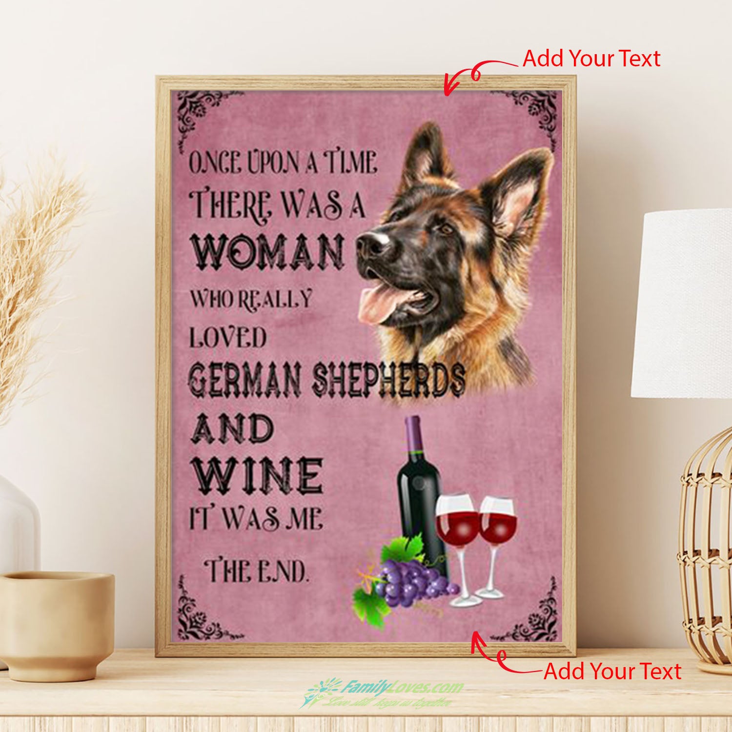 Once Upon A Time There Was A Woman Who Really Loved German Shepherds Canvas Prints Poster Light All Size 1