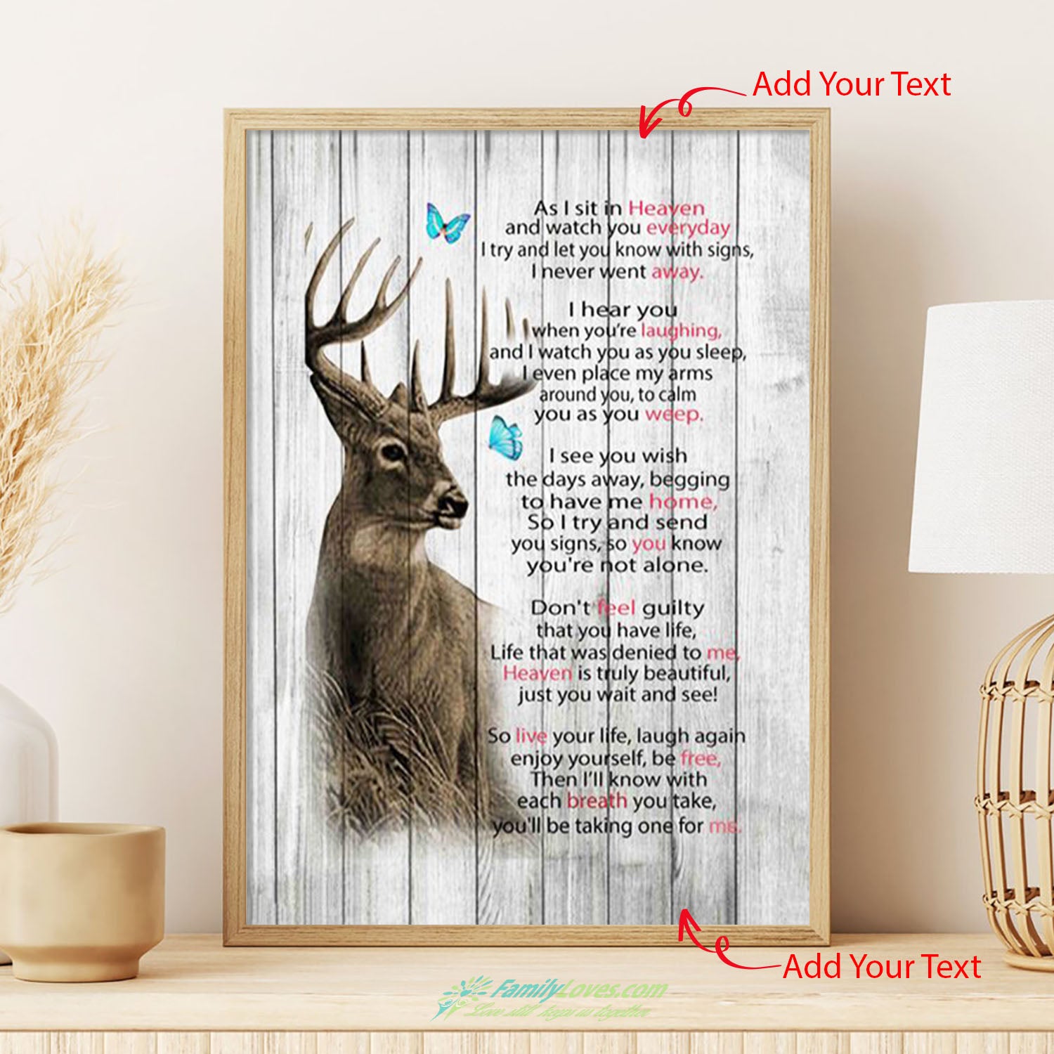 Personalized Deer As I Sit In Heaven Perfect Gifts Idea - Matte Canvas Art Posters All Size 1
