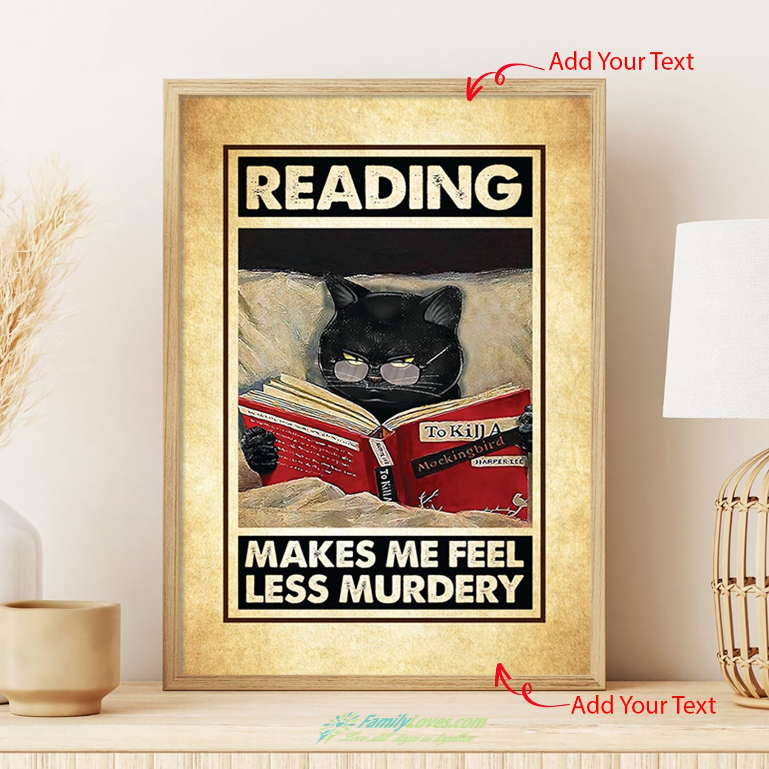 Reading Makes Me Feel Less Murdery Canvas Holder White Poster Board All Size 1