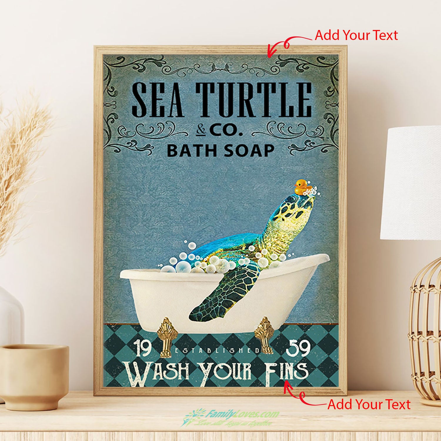 Sea Turtle And Co Bath Soap Was Your Fins Plastic Canvas Kit Poster Display All Size 1