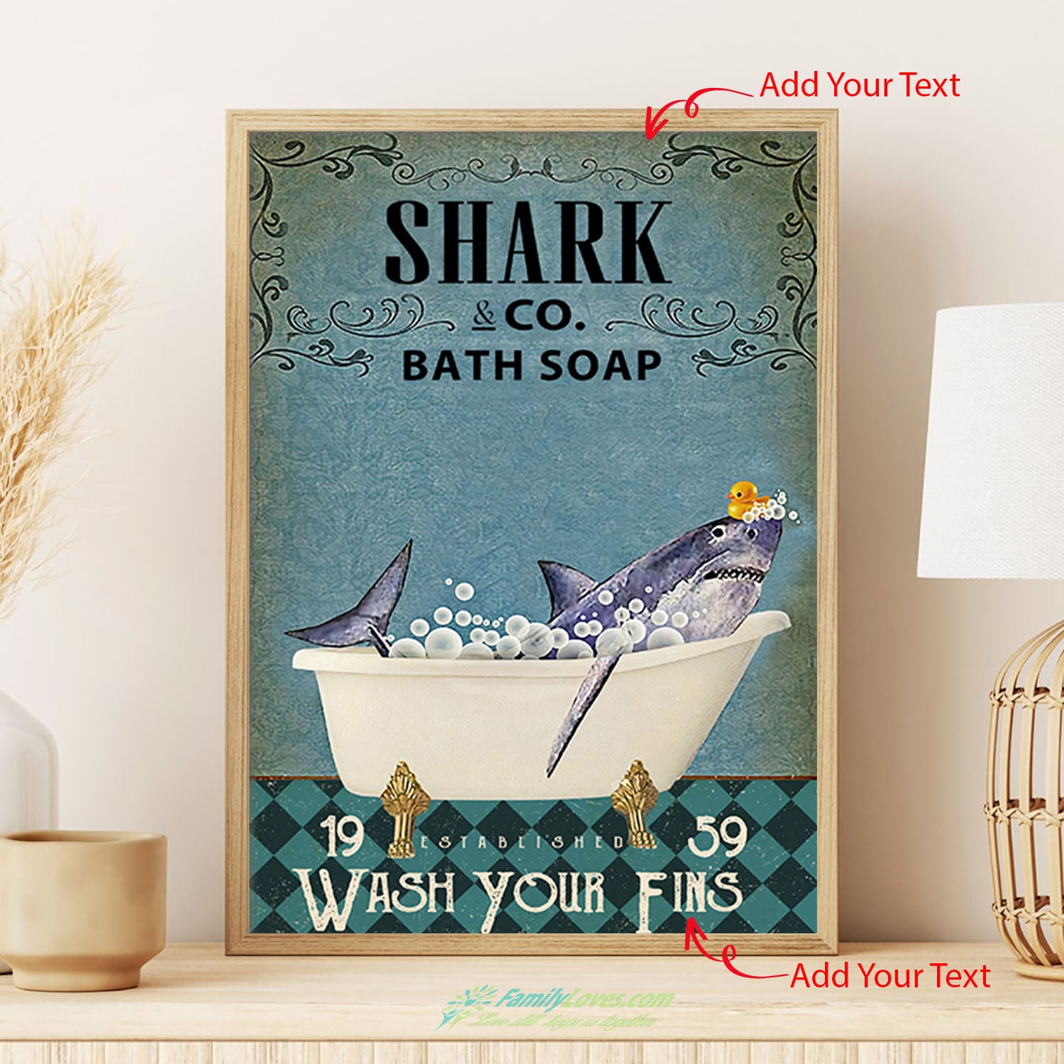 Shark And Co Bath Soap Wash Your Find Painting Canvas Poster Mount All Size 1