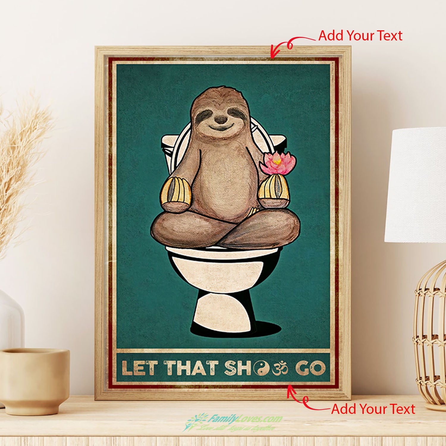 Sloth Let That Shit Go Black Canvas For Painting Poster Wall Decor All Size 1