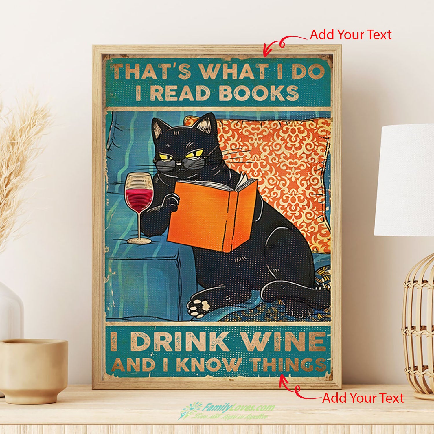 That What I Do I Drink Wine And I Know Things Orange Book Canvas 30X40 Poster Letters All Size 1