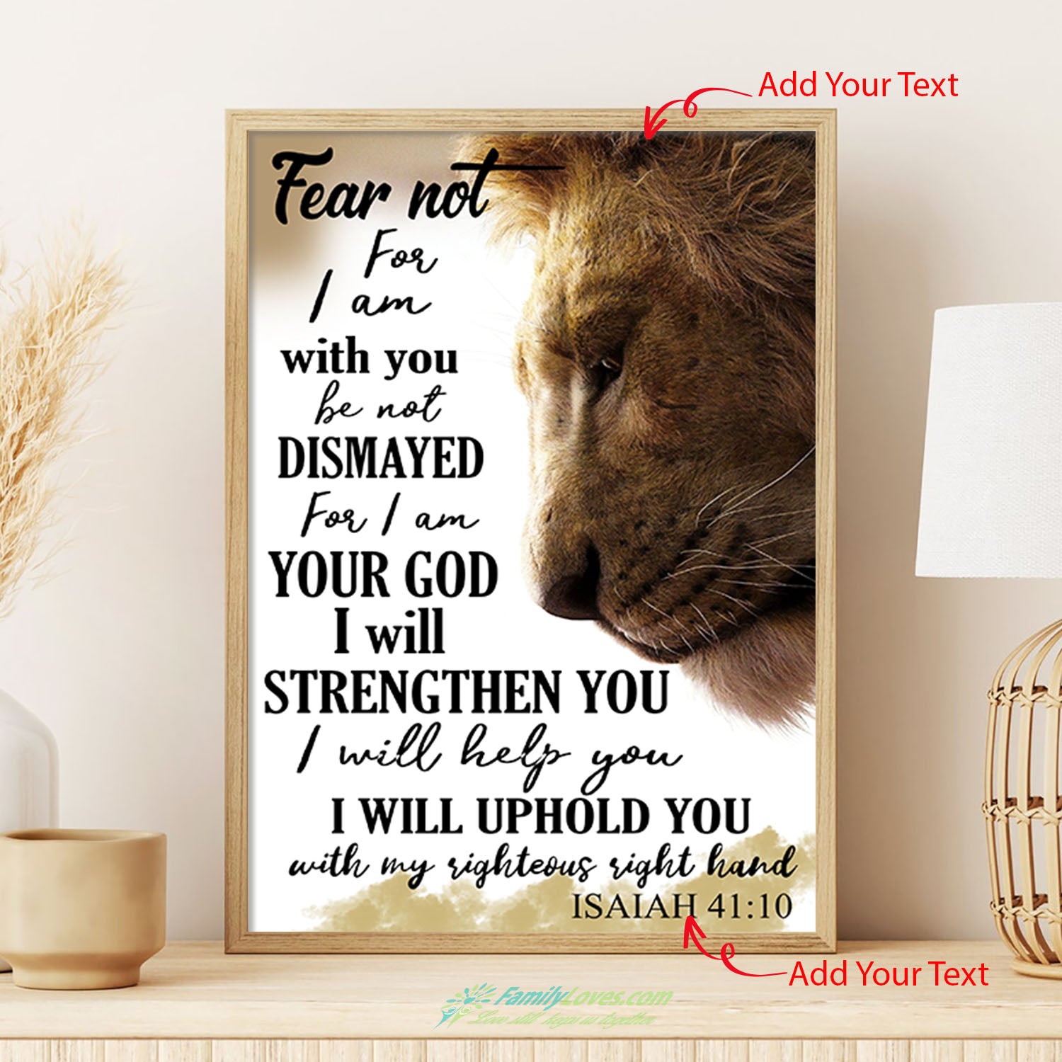 The Lion I Will Uphold You With My Righteous Right Hand Isaiah Canvas Boards Poster 24X36 All Size 1