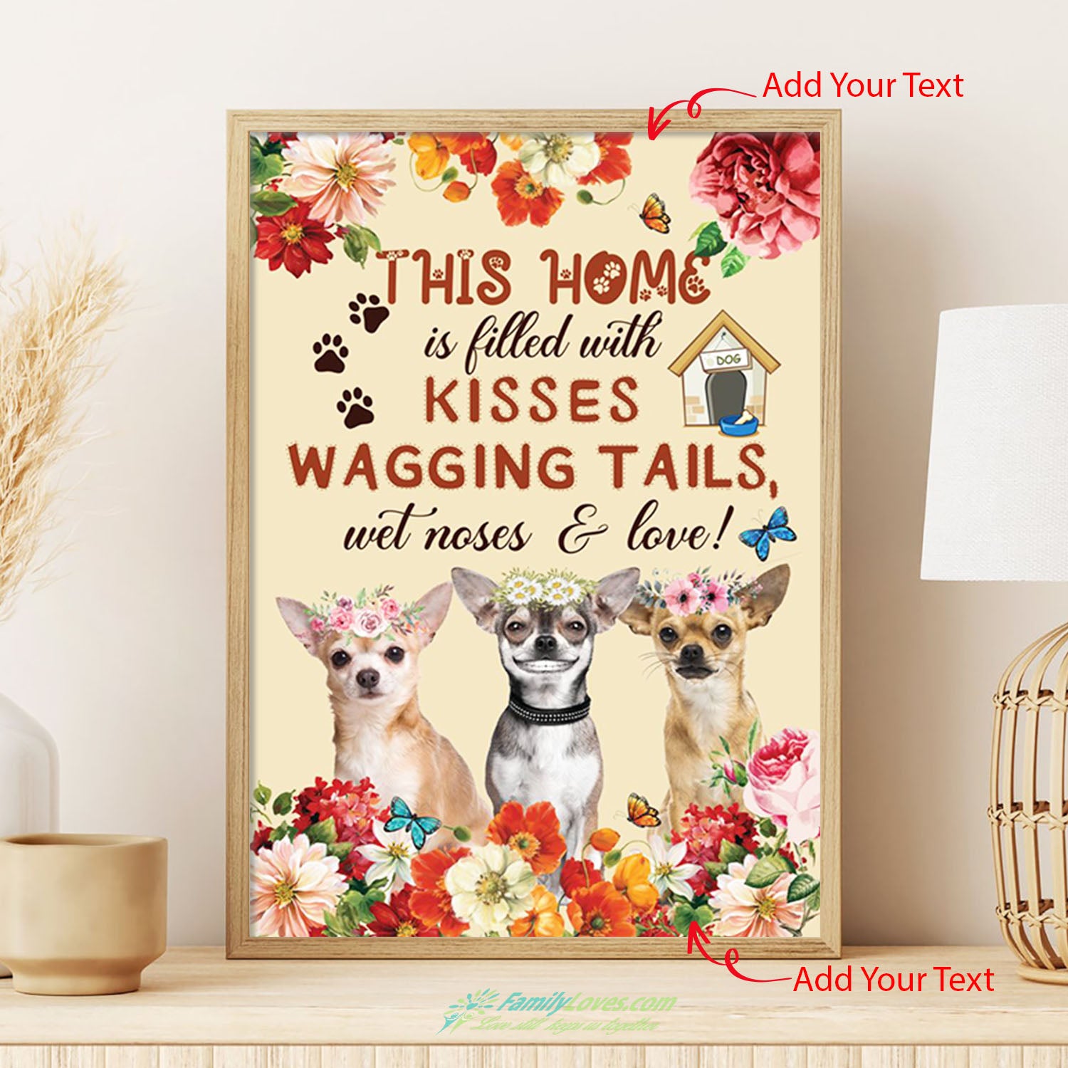 This Home Is Filled With Kisses Wagging Tails Wet Noses Love Canvas 11X14 Poster Art Prints All Size 1
