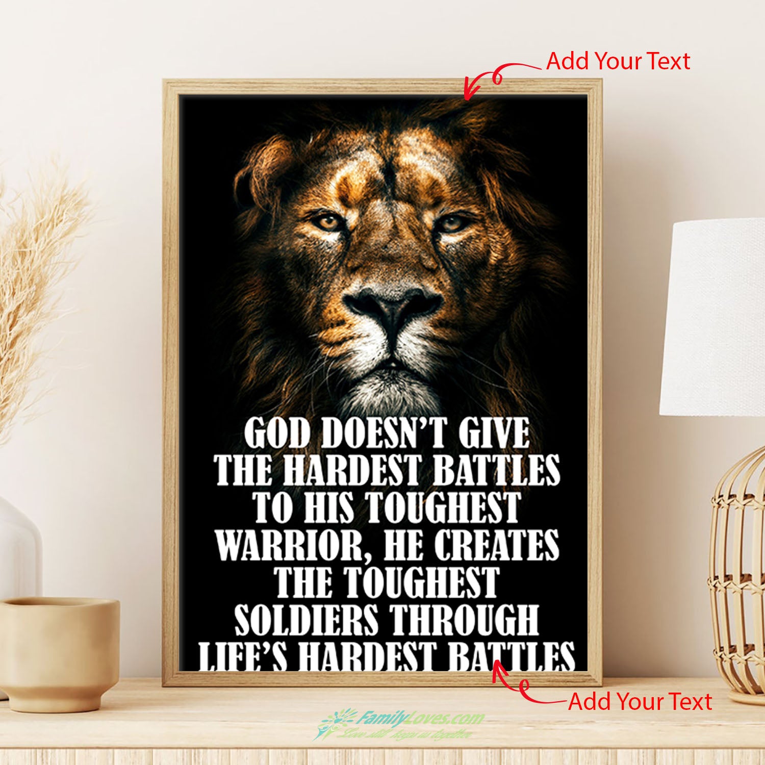 Tiger God Doesnt Give The Hardest Battles Plastic Canvas Kit Poster Decor All Size 1
