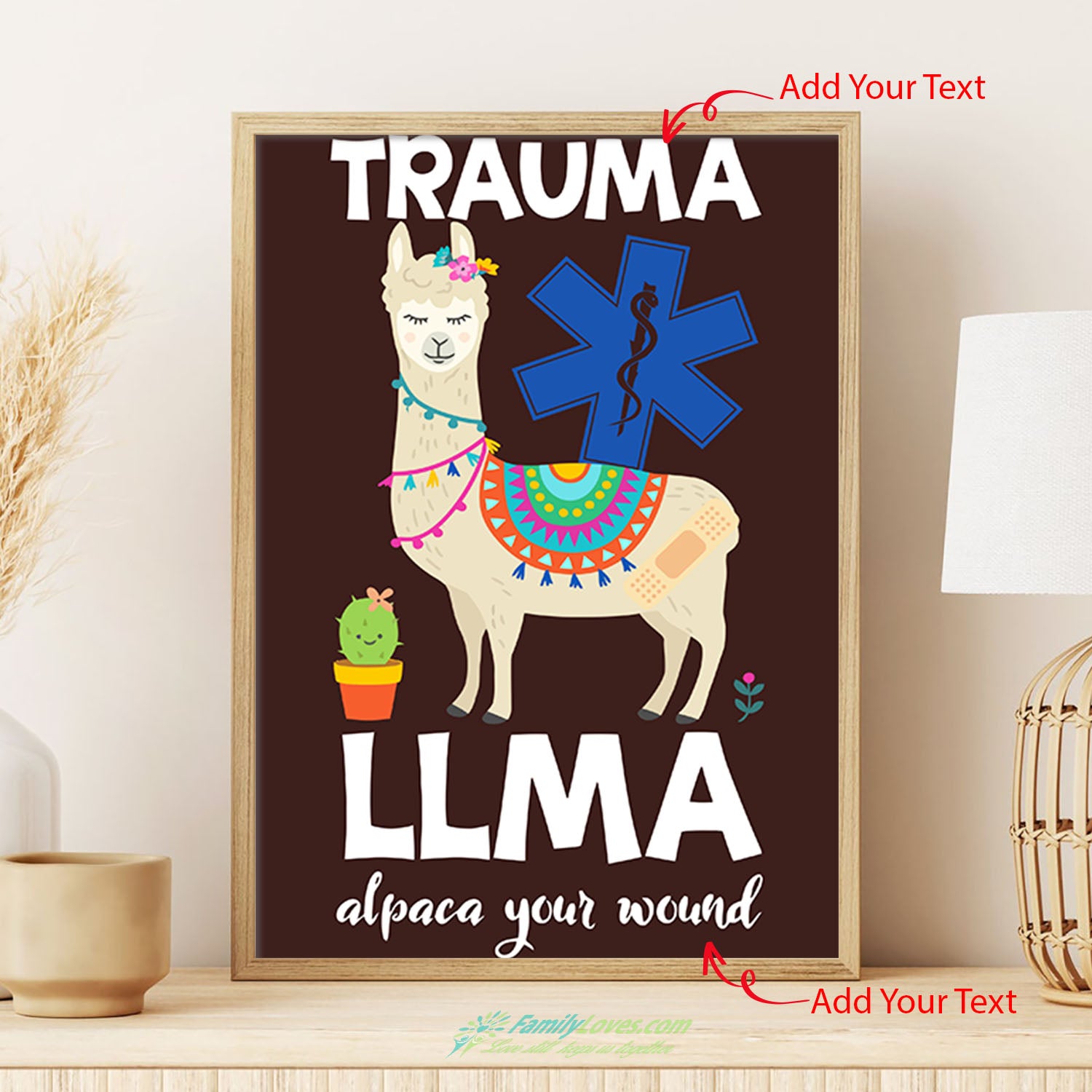 Trauma Llma Alpaca Your Wound Painting Canvas Posters All Size 1