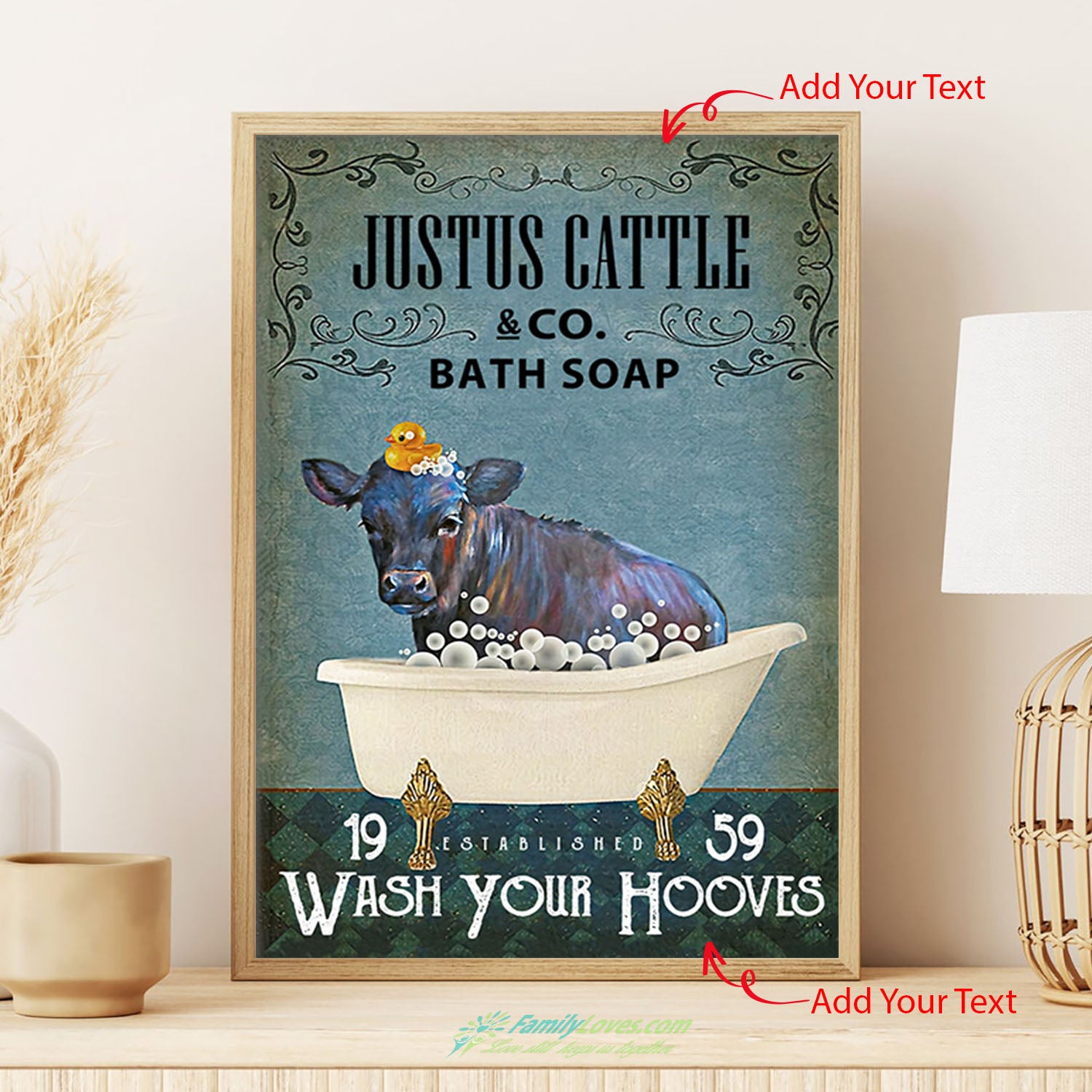 Vintage Bath Soap Angus Cattle Print Wall Art Anniversary Birthday Christmas Housewarming Gift Home Canvas 30X40 Poster Board All Size 1