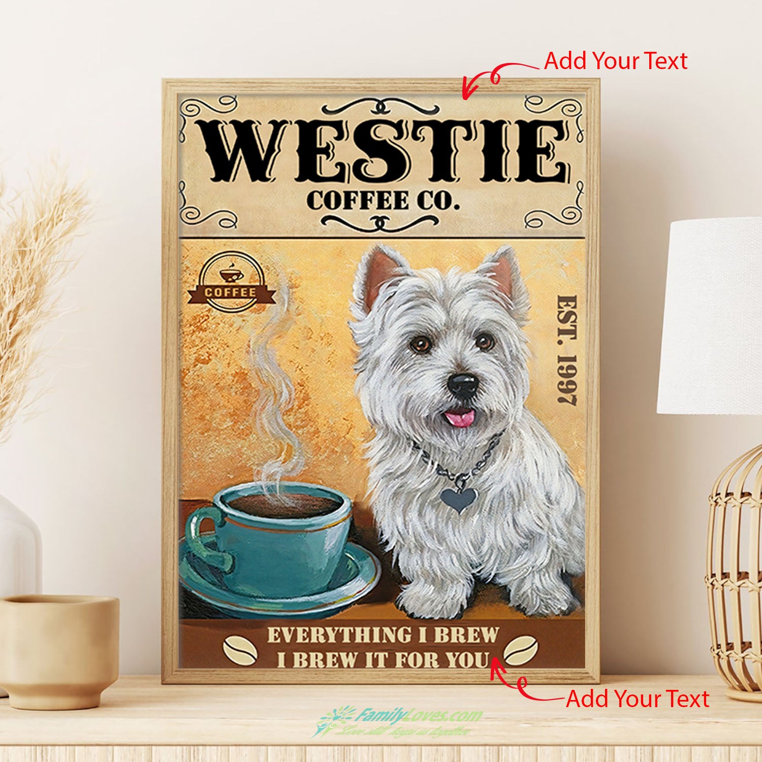 Westie Coffee Co Everything I Brew I Brew It For You Large Canvas Wall Art Poster Wall All Size 1