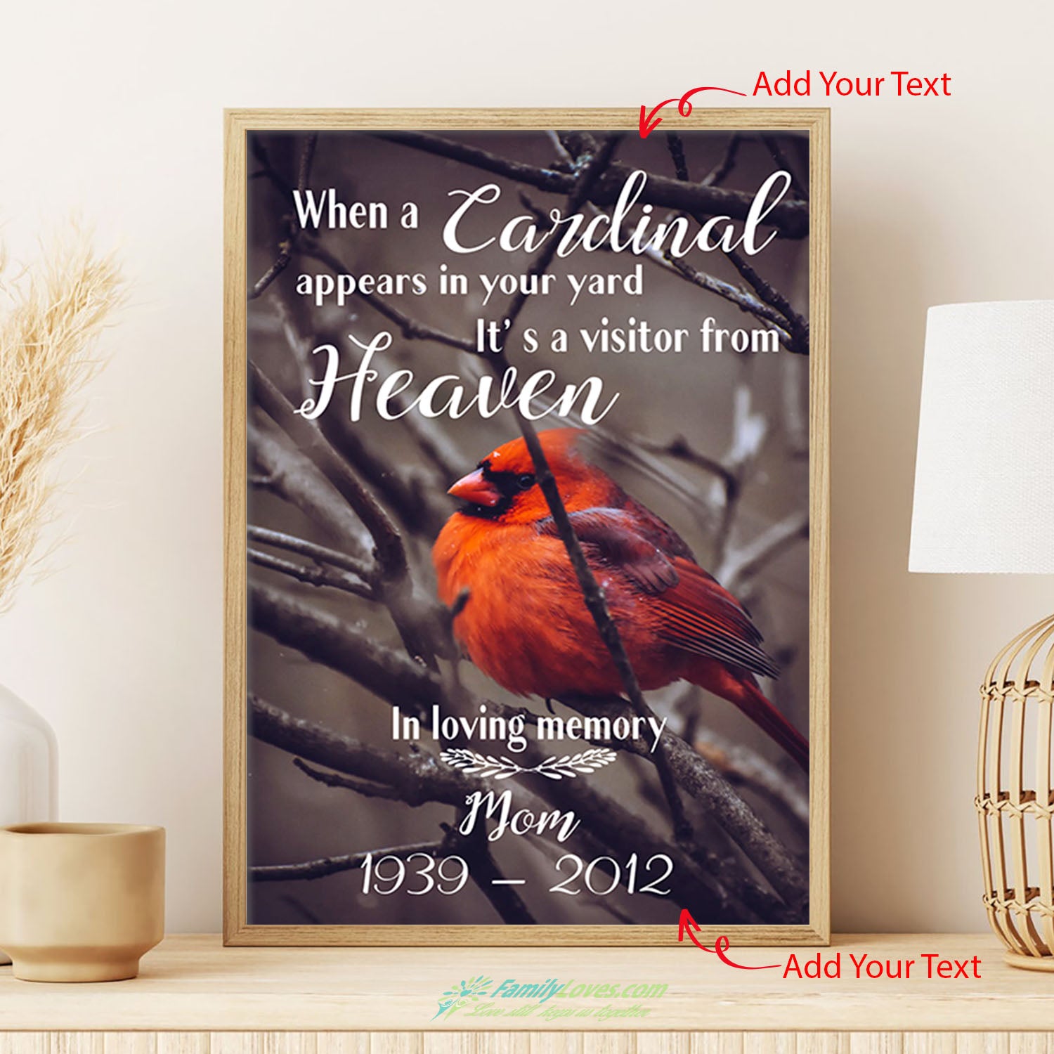 When A Cardinal Appears In Your Yard Canvas Fabric Poster 24X36 All Size 1