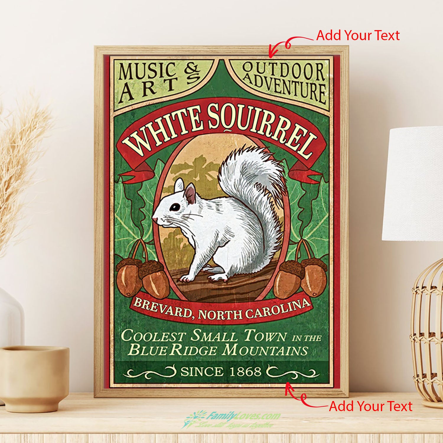 White Squirrel Canvas 11X14 Poster Letters All Size 1