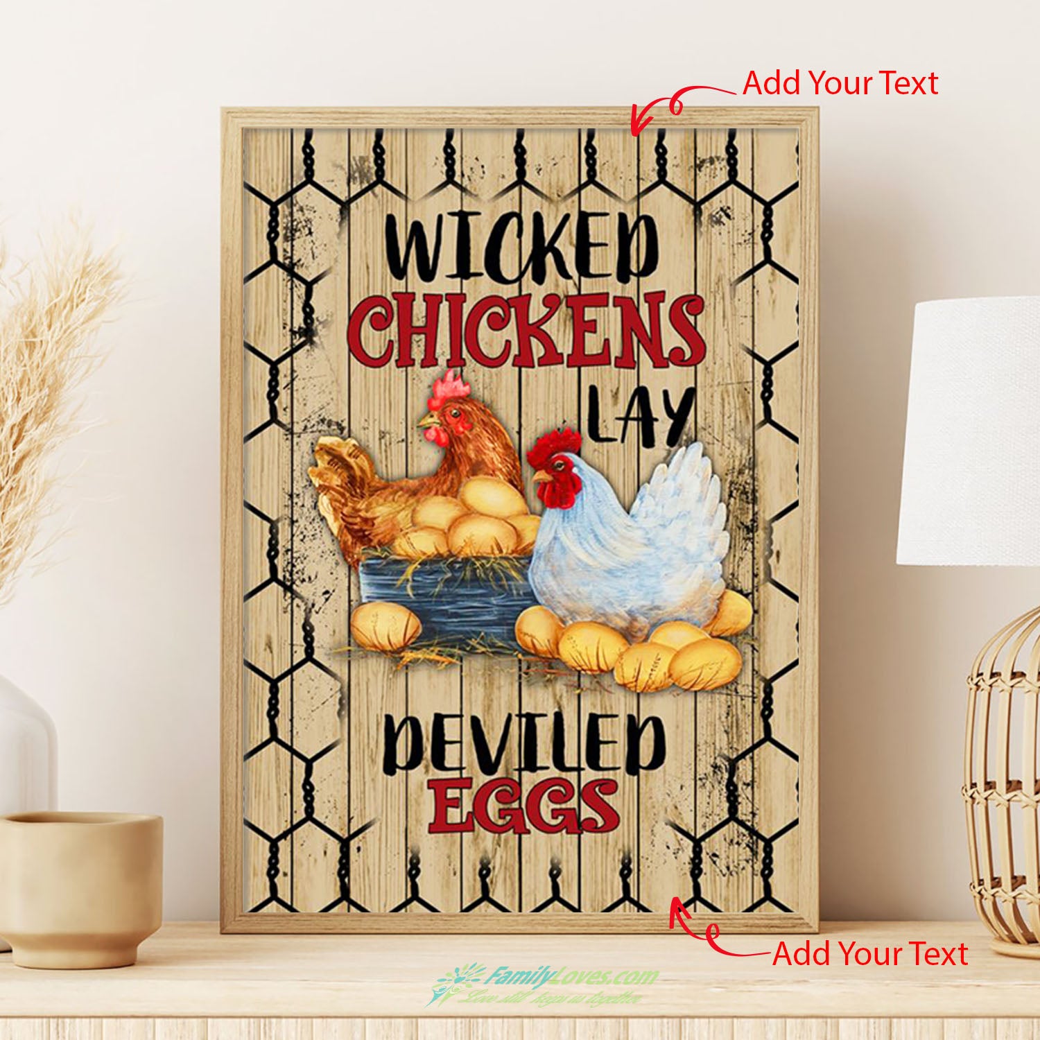 Wicked Chickens Lay Deviled Eggs Vintage Wall Art Matte Canvas Frames 16X20 Poster 36X48 All Size 1