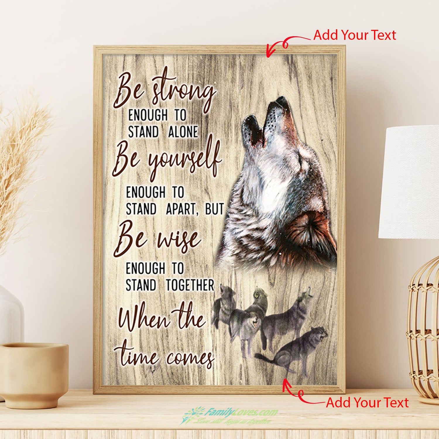 Wolf Be Strong Enough To Stand Alone Frame For Canvas 16X20 Poster Decor All Size 1