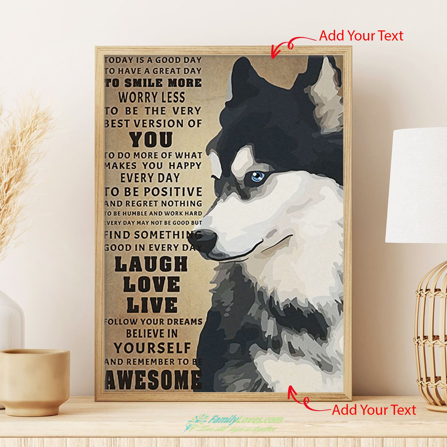 You Laugh Love Live Awesome Dog Large Canvas Wall Art Poster 16X20 All Size 1
