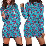 Women`s Hoodie Dress Hearts | Premium Ladies Hoodie Dress  - Nichefamily.com