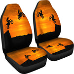 Sunset Dirt Bike Riders Car Seat Covers
