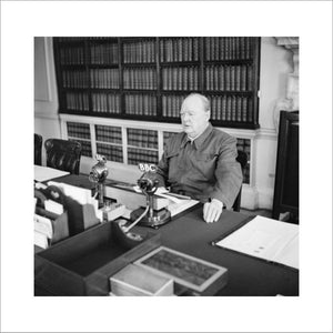 Winston Churchill Makes A Radio Address From His Desk At 10