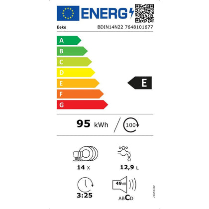 fully 60 / dishwasher integrated BDIN14N22 cm dishwasher Beko