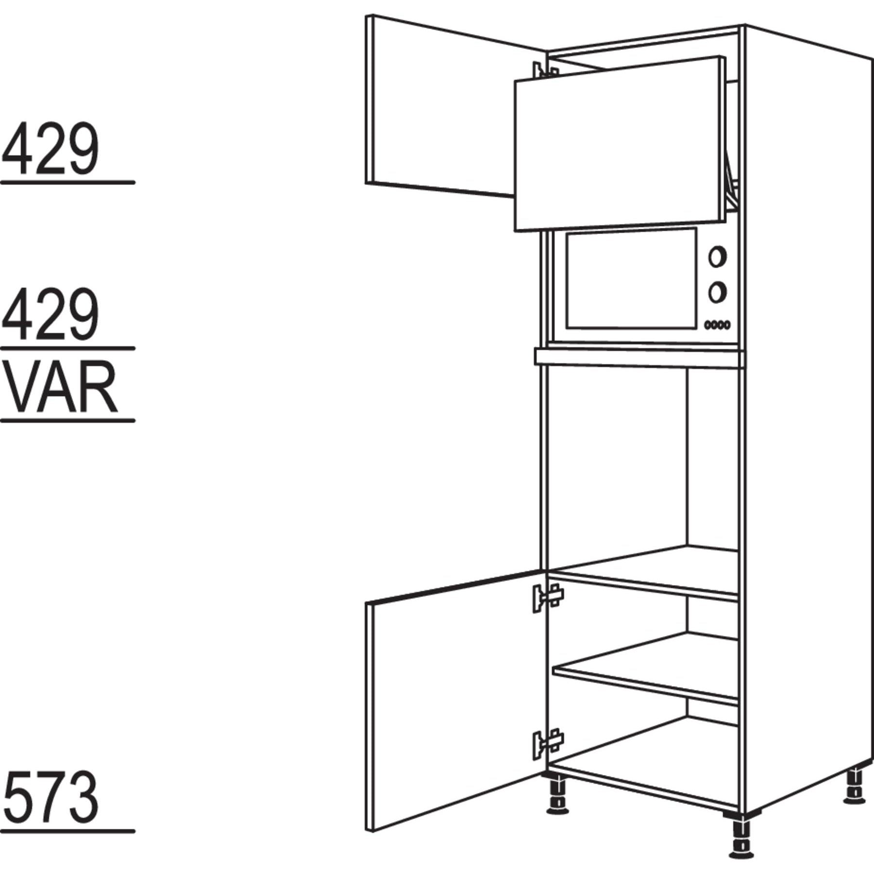 Nobilia Armoire four et micro-ondes avec porte lift GDLO-2 60 cm