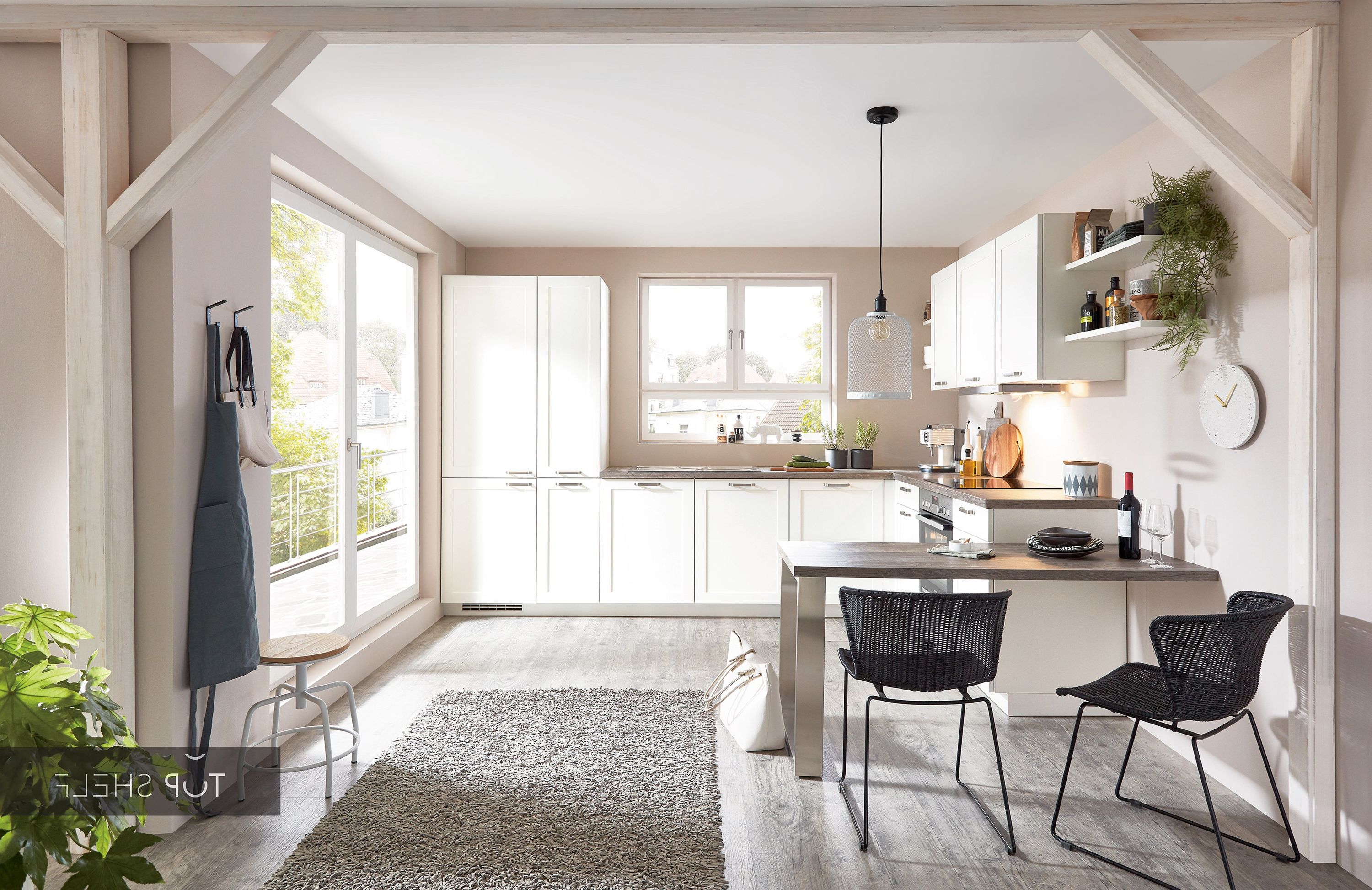 nobilia corner kitchen Nordic 782 lacquer white matt 345x290 cm config 