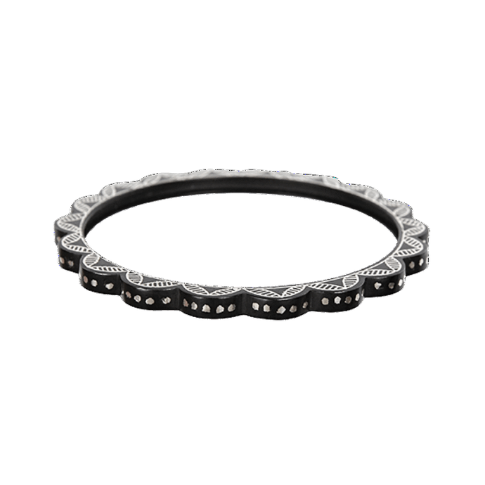 Raj Scalloped All-Dots Inlay Bangle