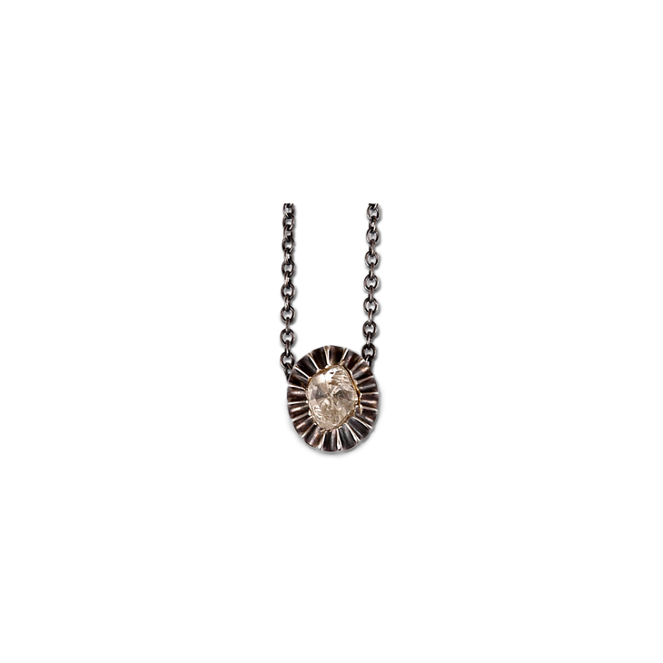 Misha Diamond Oval Small Pendant