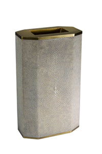 KIFU Octagonal Shagreen & Brass Vase