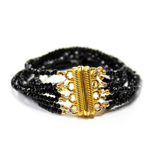 Megan Black Bead Bracelet