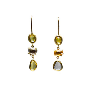 Three Sapphire Drop Earring