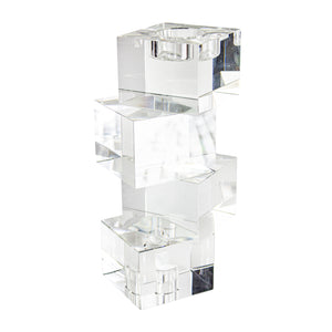 Stagger Glass 4 Cubes Candle Holder