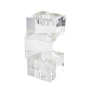 Stagger Glass 3 Cubes Candle Holder