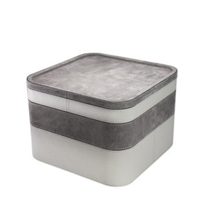 Grey Square Suede Stacking Tray 3