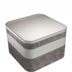 Light Grey Square Calfskin Stacking Tray 4