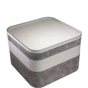 Light Grey Square Calfskin Stacking Tray 3