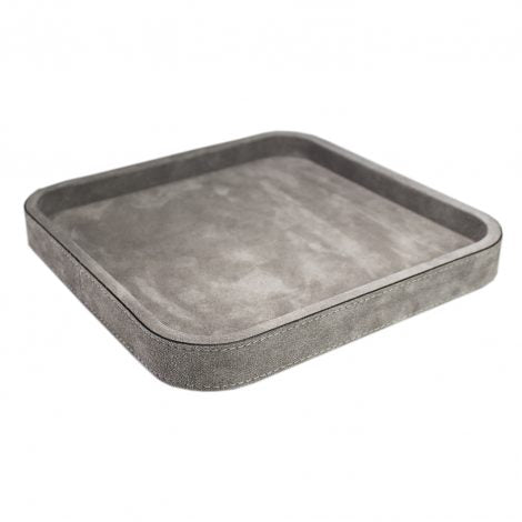 Grey Square Suede Stacking Tray 3