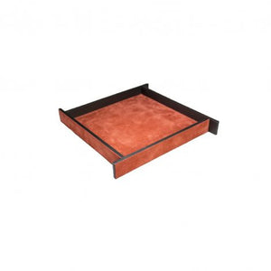 Small Orange Suede & Bronze Malaparte Tray