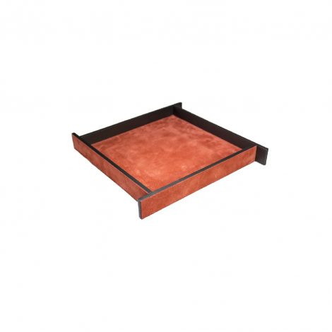 Small Orange Suede & Bronze Malaparte Tray