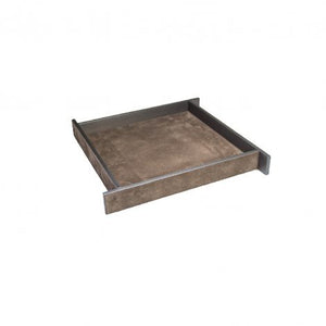 Small Brown Suede & Bronze Malaparte Tray