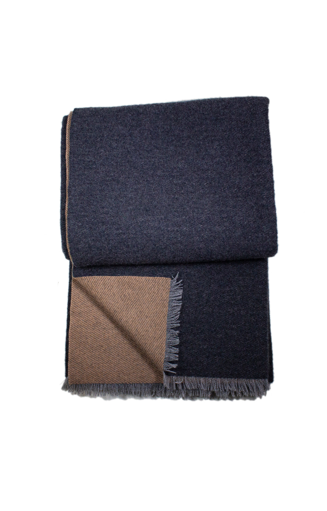 Charcoal & Camel Sutton Cashmere Throw