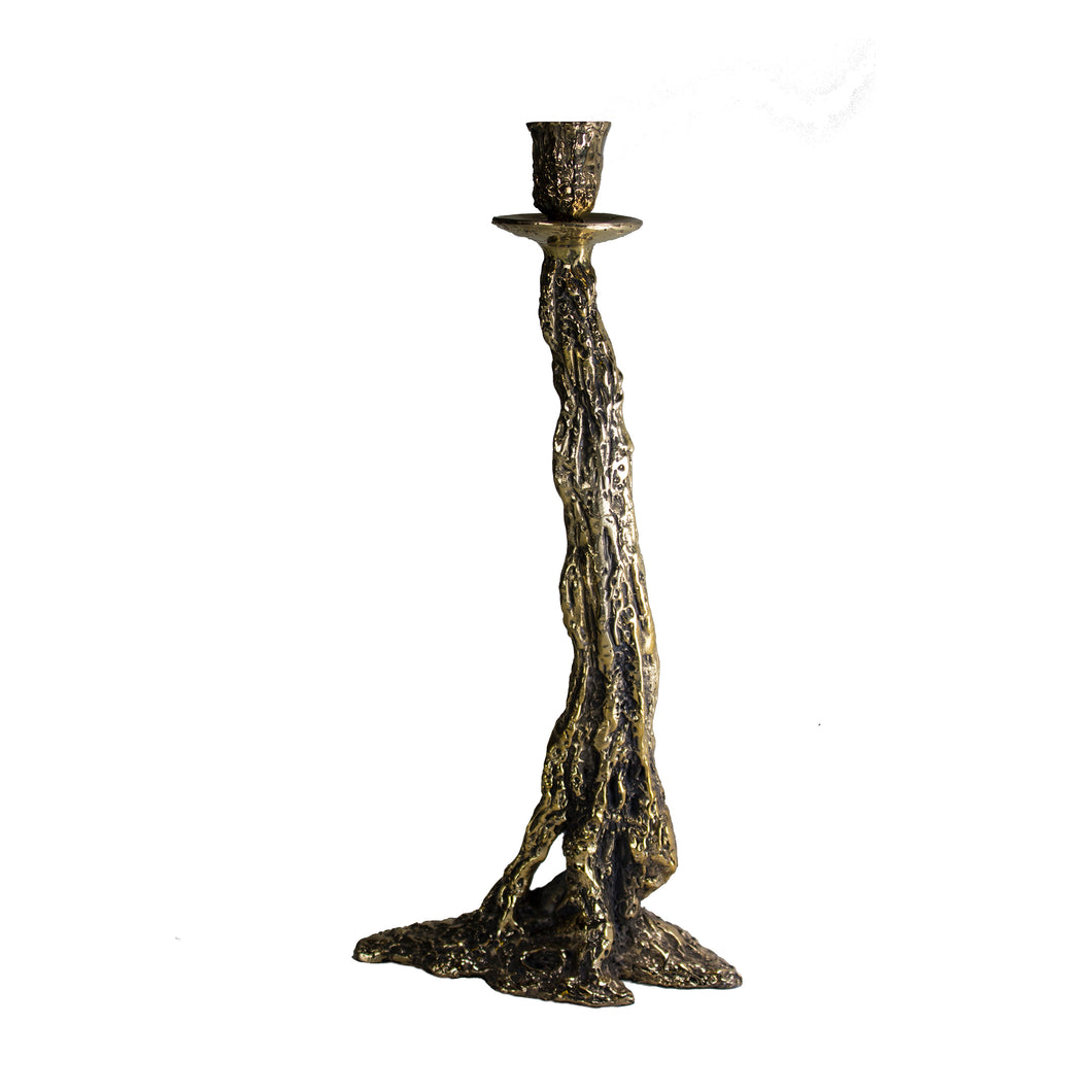 Large Polsihed Bronze Candle Holder