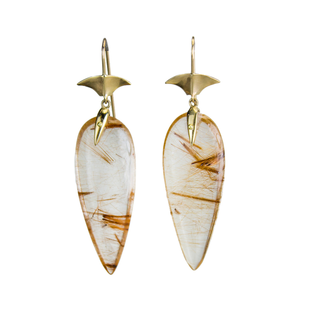 Rutilated Quartz Earrings