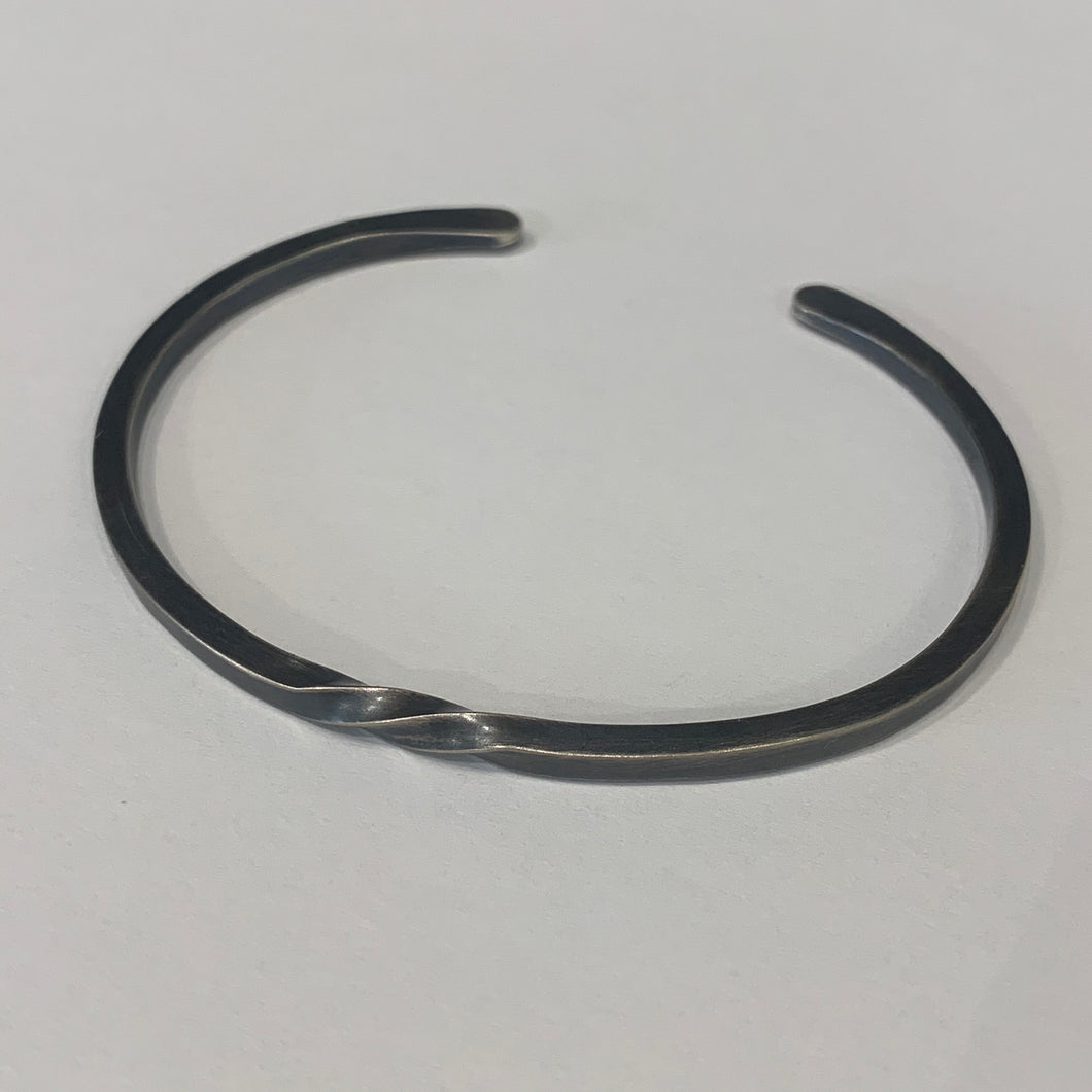 Thin Sterling Bias Cuff