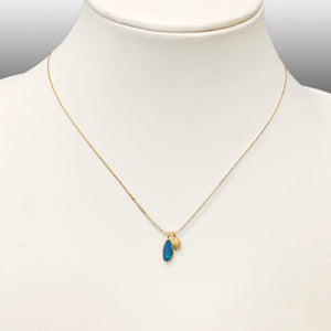 Caribbean Opal with Gold Seed Necklace